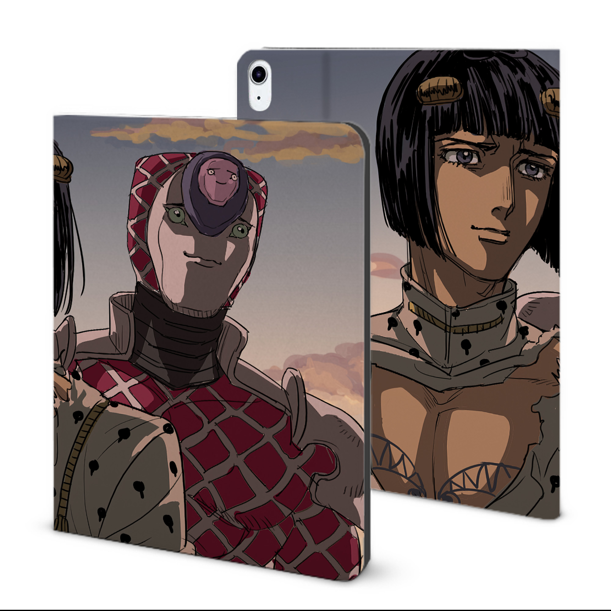 （画像用） ジョジョの奇妙な冒険 JoJo's Bizarre Adventure IPad ケース ブック型 PUレザー TPU 耐衝撃 軽量 薄型 ペン収納なし 全面保護 IPad 各モデル対応